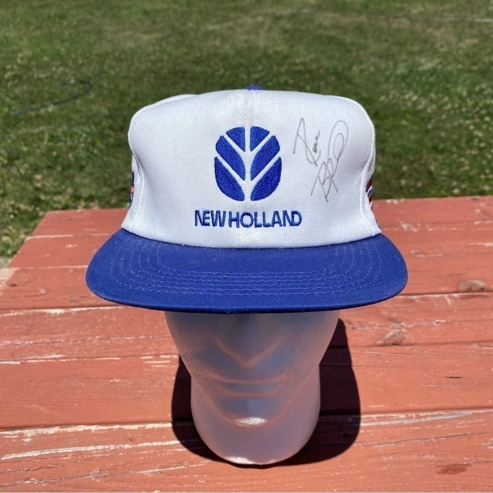 Vintage New Holland Racing Ron Barfield Signed Autograph Hat K Products